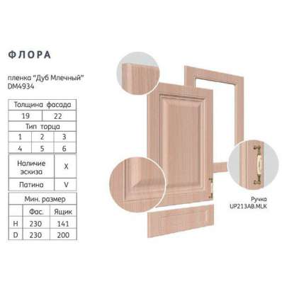 Фасады МДФ ПВХ Флора